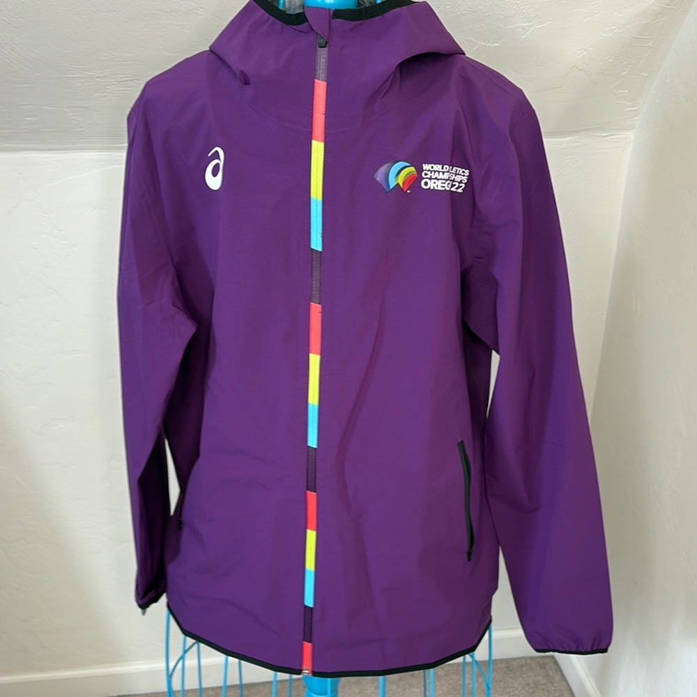 ASICS Purple Running Hooded Windbreaker Jacket - World Athletics Oregon 22